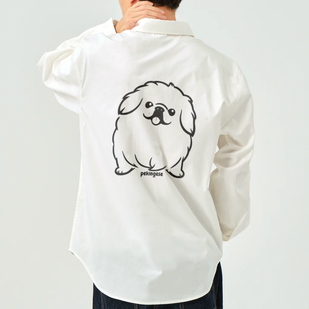 ファンシーTシャツ屋のモノクロペキニーズちゃん Work Shirt