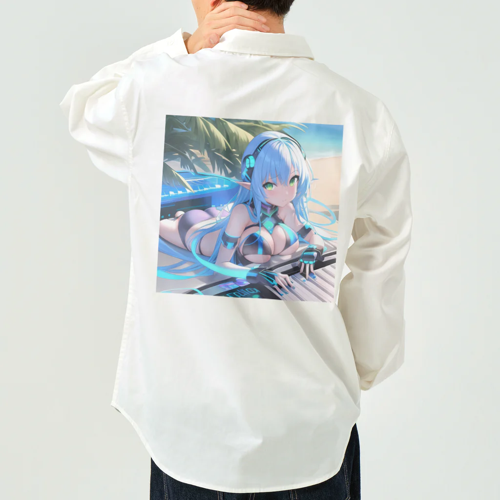 シロクマペンギンのエルフのサイバーピアニストの夏休み Work Shirt