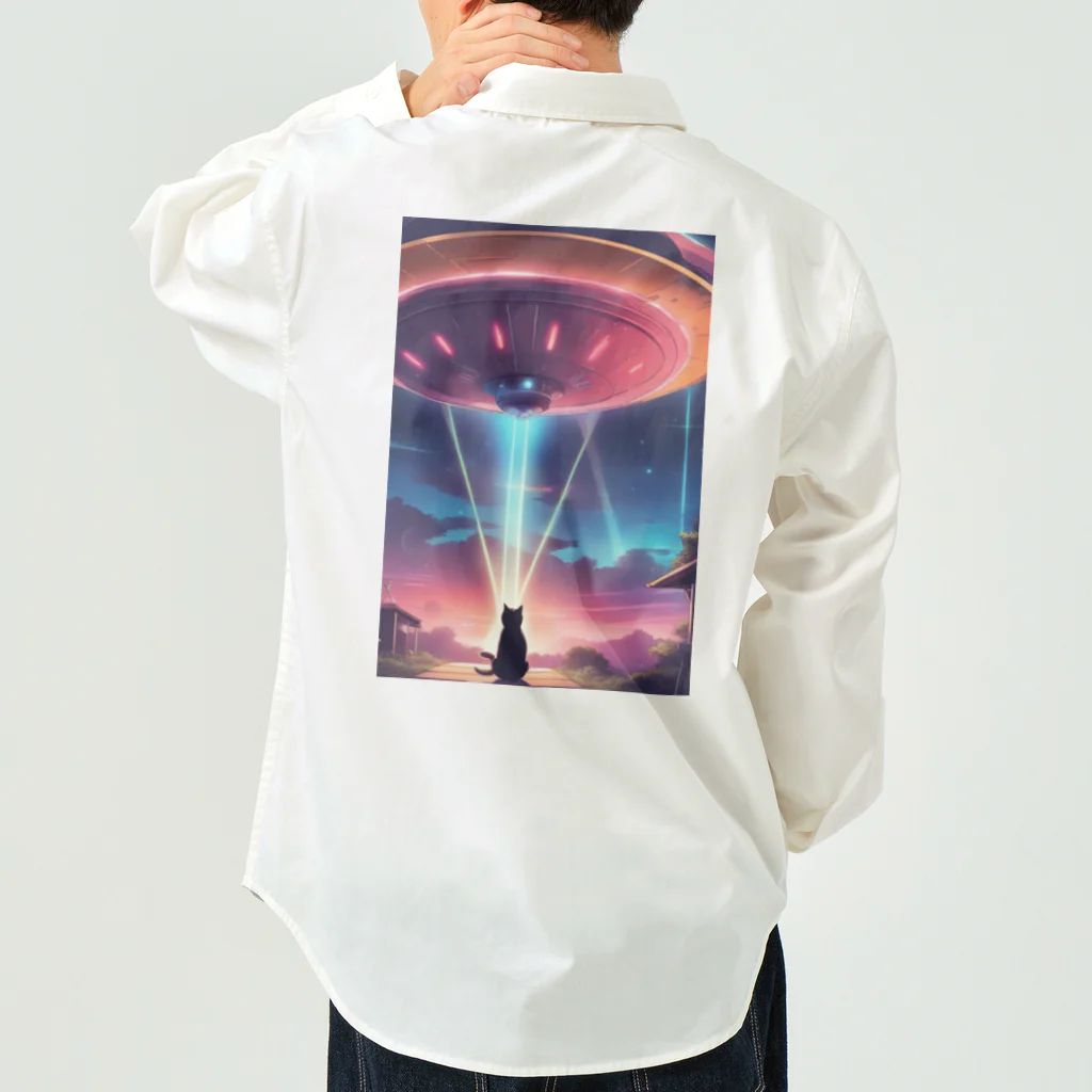 ParadigmStar　パラダイムスターのUFOに遭遇!? 不思議な猫のキャトルミューティレーション！👽🐱✨ Work Shirt