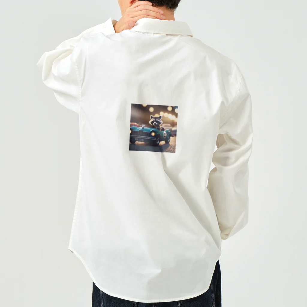 araiguma_shopのカーレースに参加しているアライグマ Work Shirt