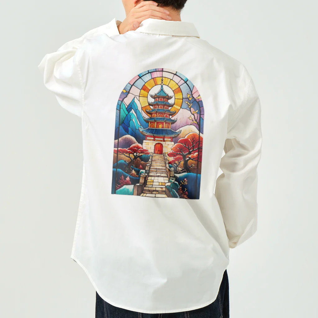 中華呪術堂（チャイナマジックホール）の彩色玻璃中国塔 ワークシャツ