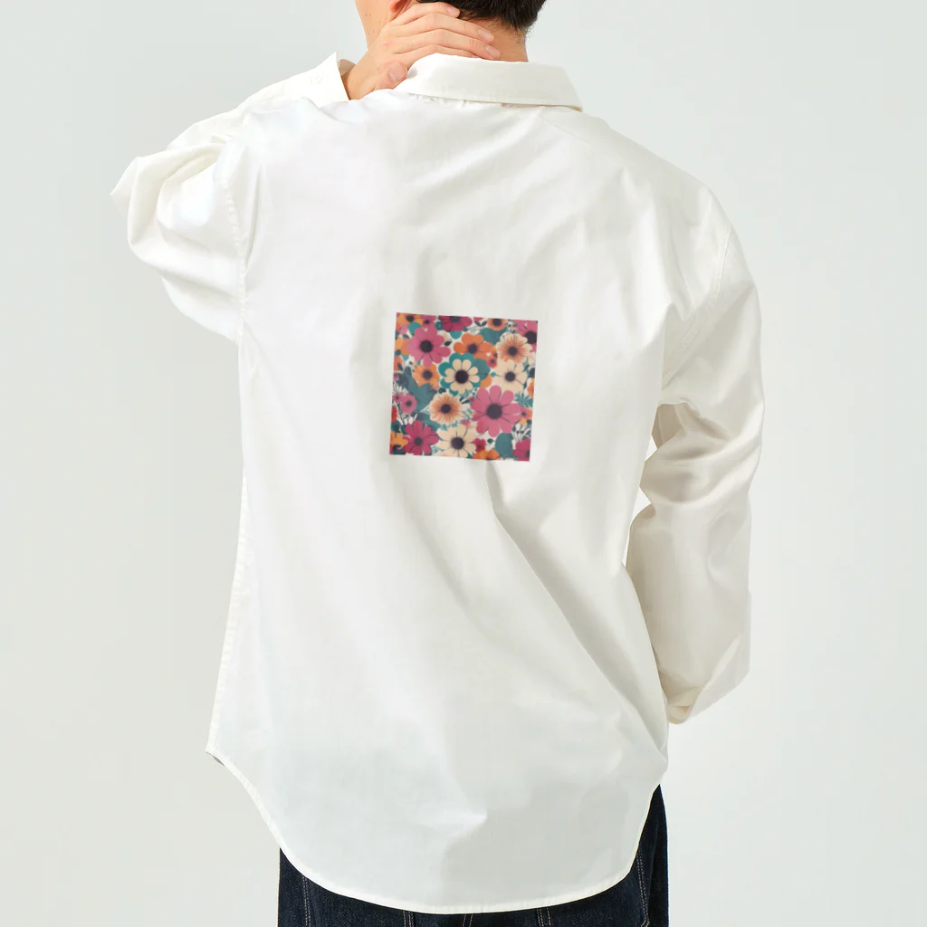 NATSUMAKITSUNEの北欧風　花柄　マリメッコ風 Work Shirt