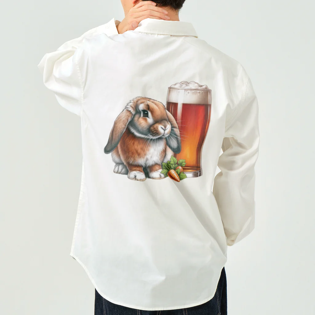 bottaの可愛いウサギ(垂れ耳ビール)カラー03 Work Shirt