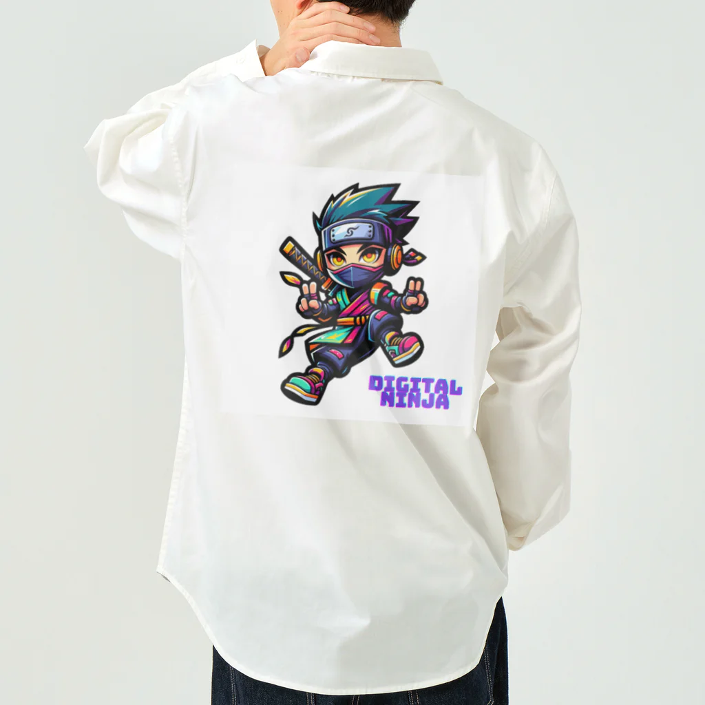 rsrsrsrsrの“Digital Ninja” ロゴ付き Work Shirt