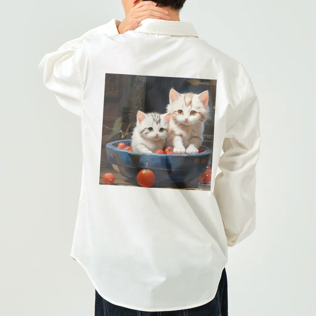 恥ずかしがり屋のねこショップのい Work Shirt