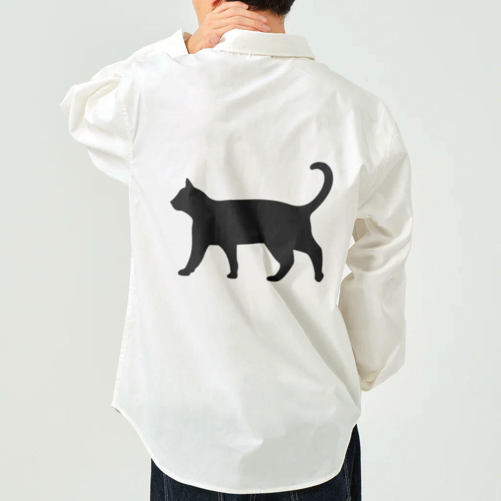 Teatime ティータイムの黒猫は見ていた　ねこ Work Shirt