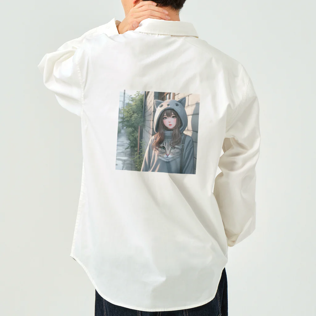 SaltyCookie Design Worksの猫パーカーの女の子(11) Work Shirt