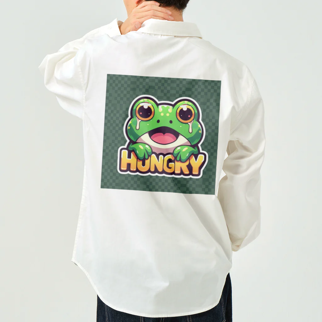 カエルグッズのHUNGRYカエル Work Shirt