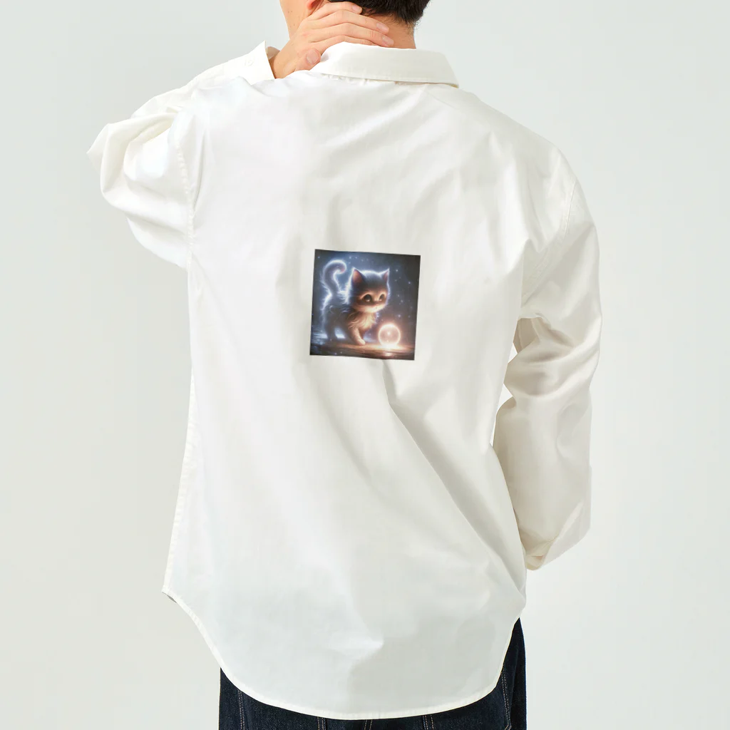 katohkouchiの探究の光、夜を歩く猫 Work Shirt