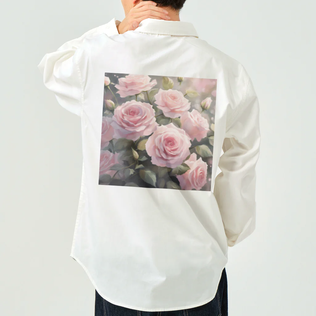 okierazaのペールピンクのバラの花束 Work Shirt