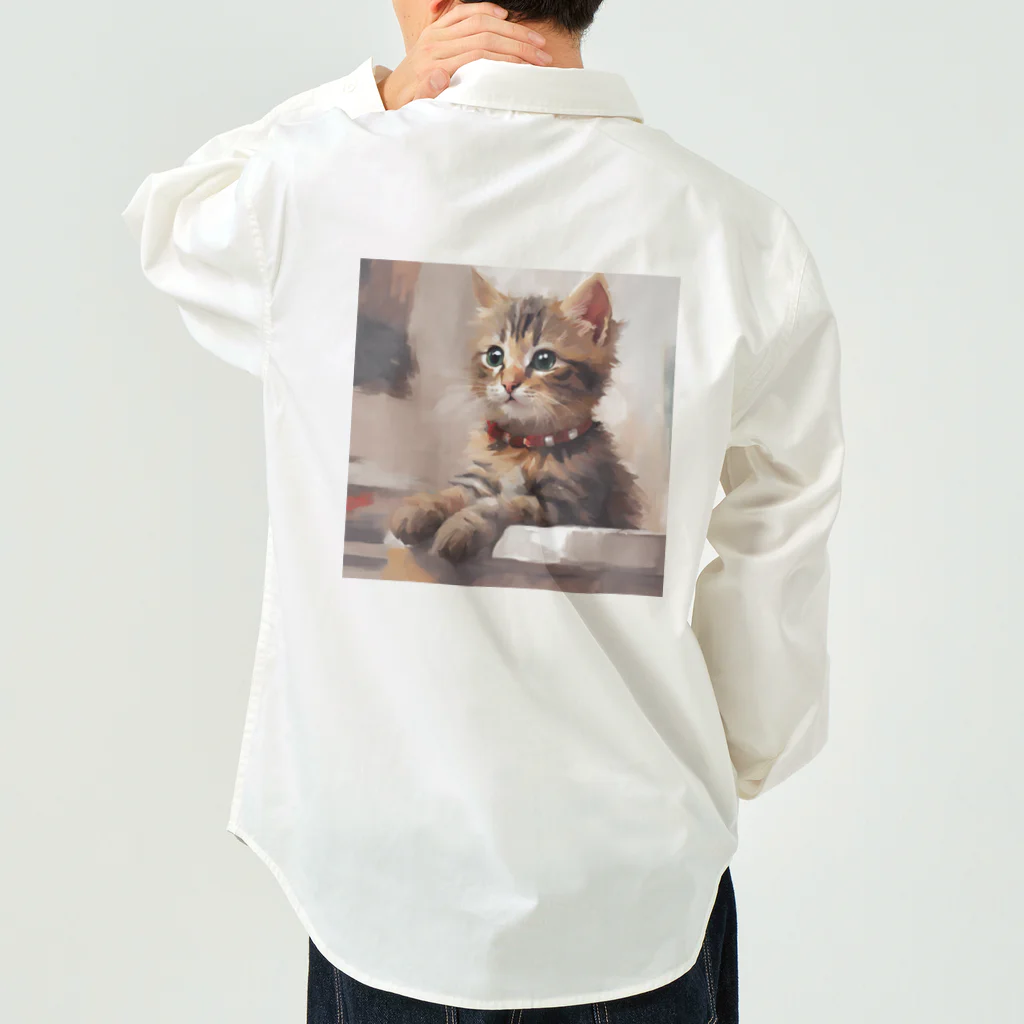 chonenの猫の絵画風イラストグッズ Work Shirt