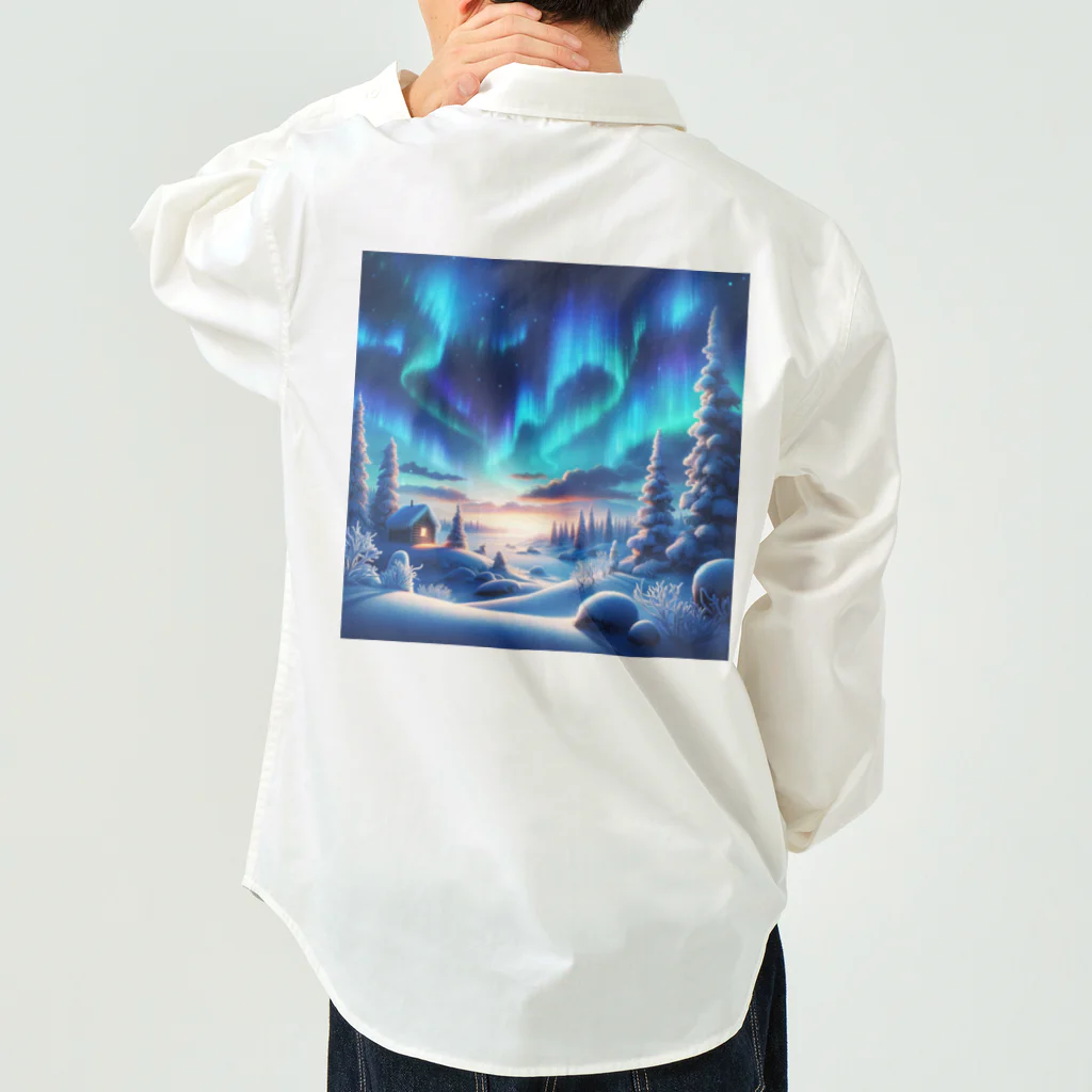 すずらん24のオーロラのある風景 Work Shirt