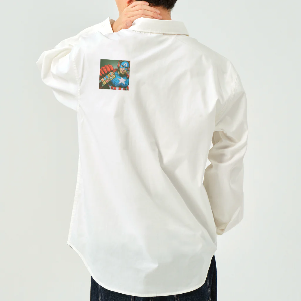 まいけんの怪しいアメコミヒーロー maiken Work Shirt