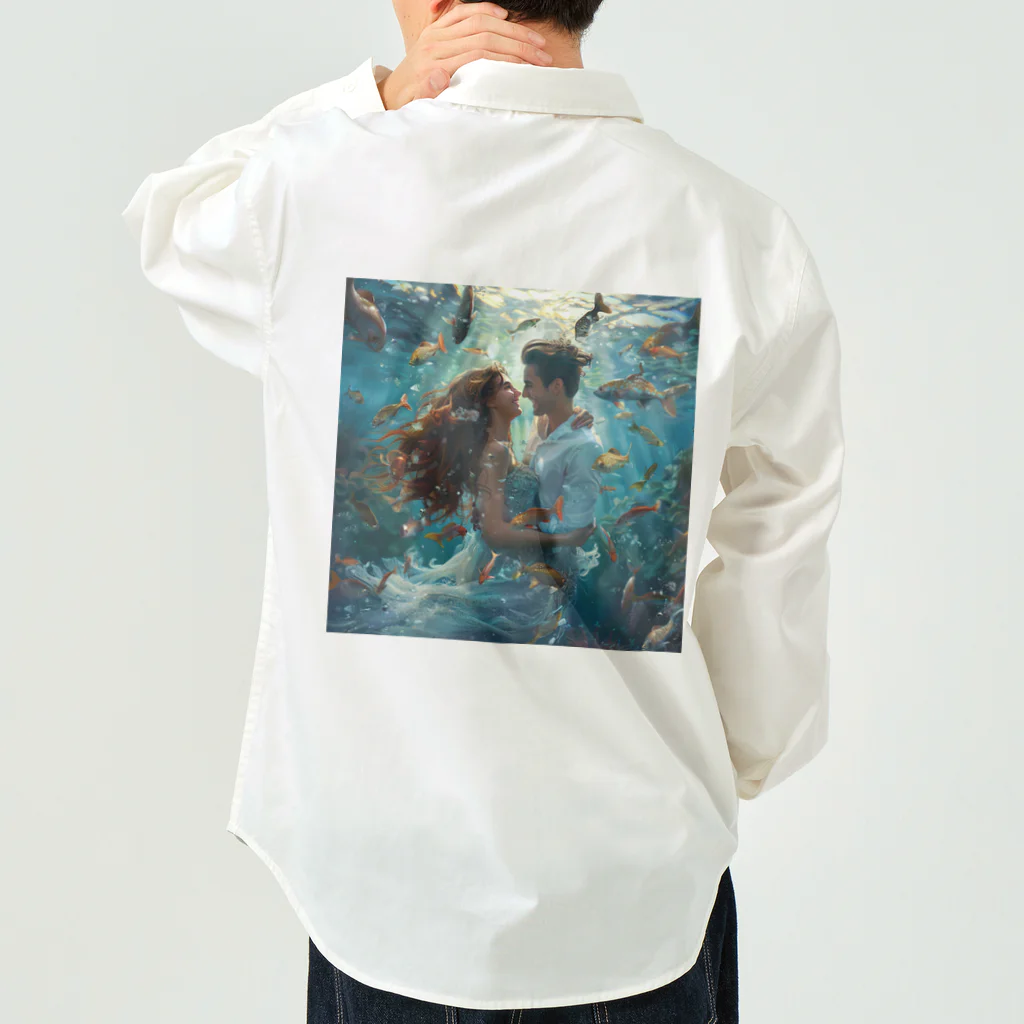 AQUAMETAVERSEの人魚姫と王子の微笑み アメジスト 2846 Work Shirt