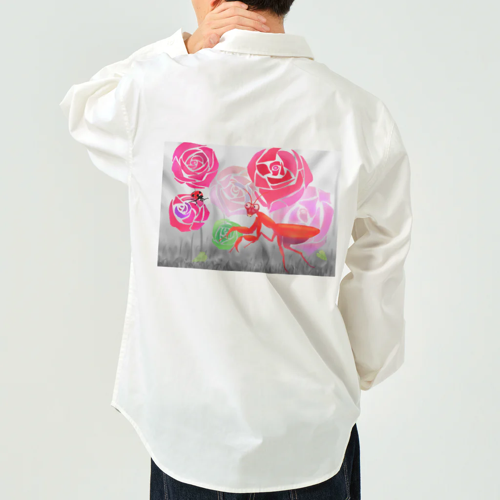 あーとイラスト工房のバラ園のカマキリ Work Shirt