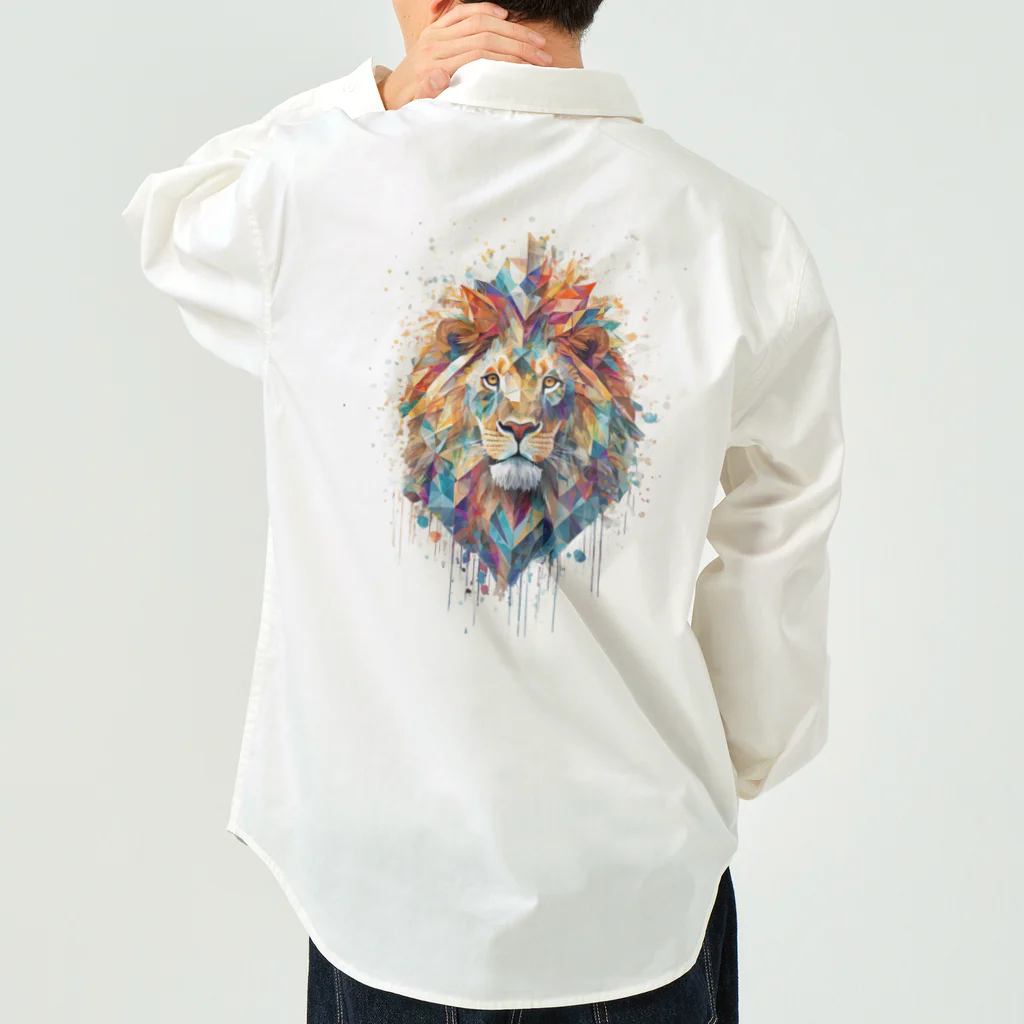 MirofuruDesignの抽象的なライオンスプラッシュTシャツ Work Shirt
