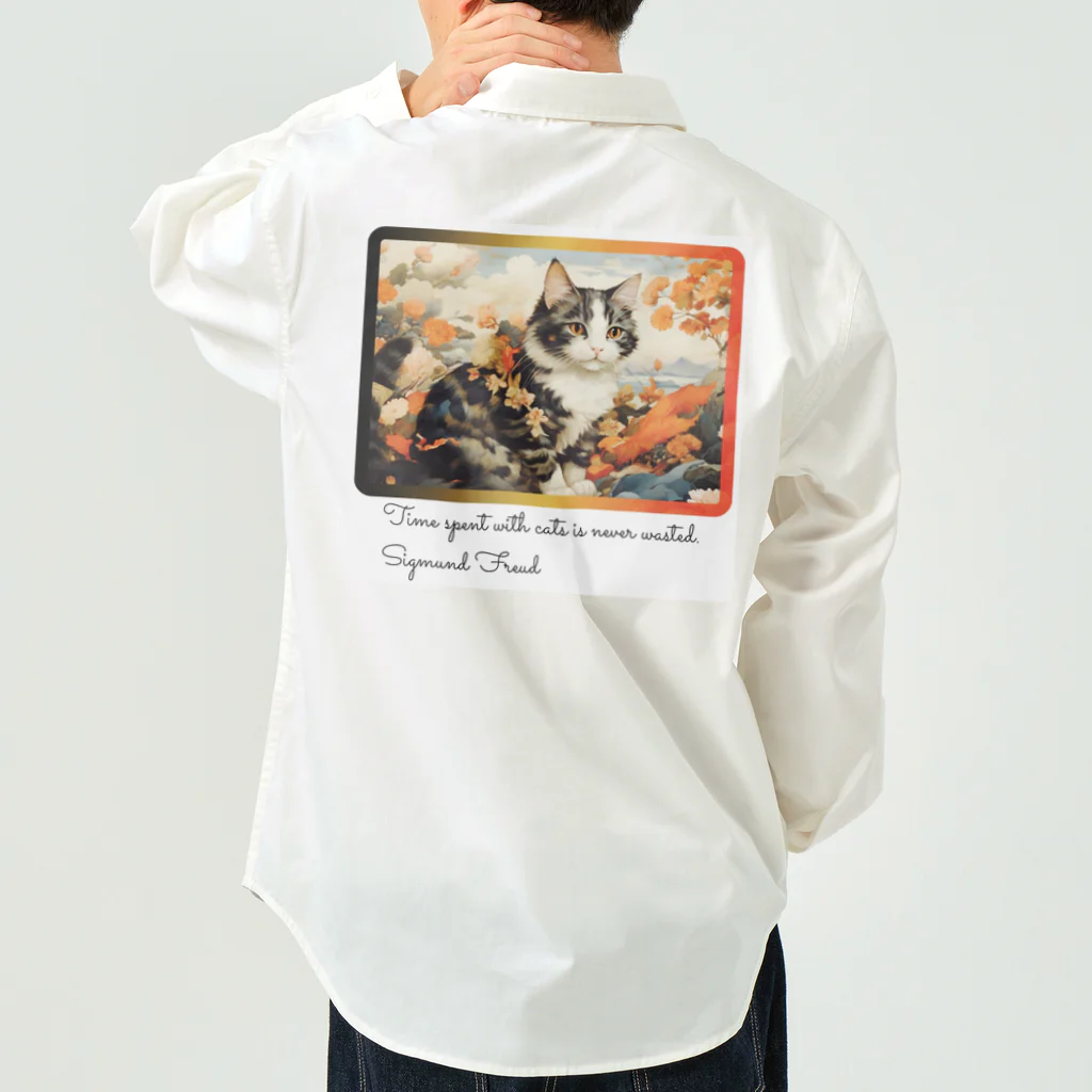 adarahの和風アートと三毛猫 Work Shirt