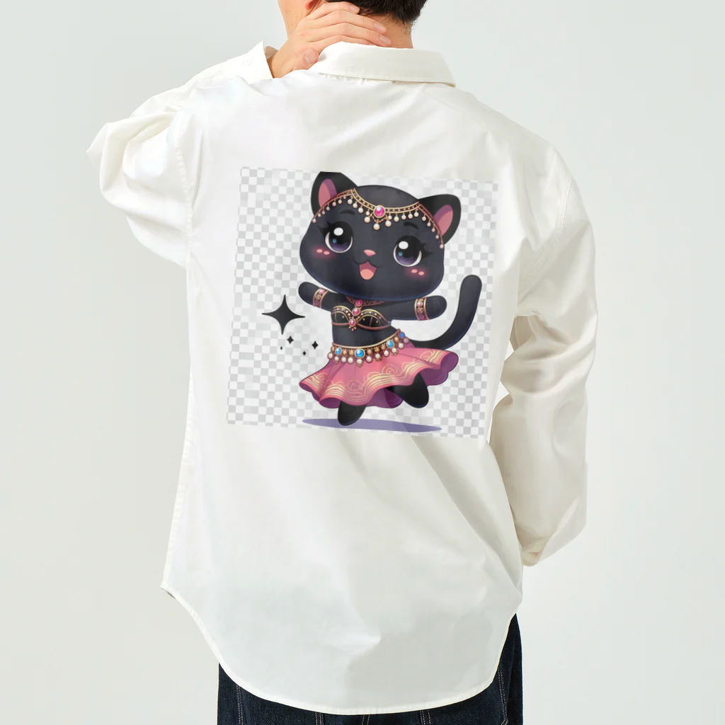 ベリーBellyの黒猫ベリーダンス Work Shirt