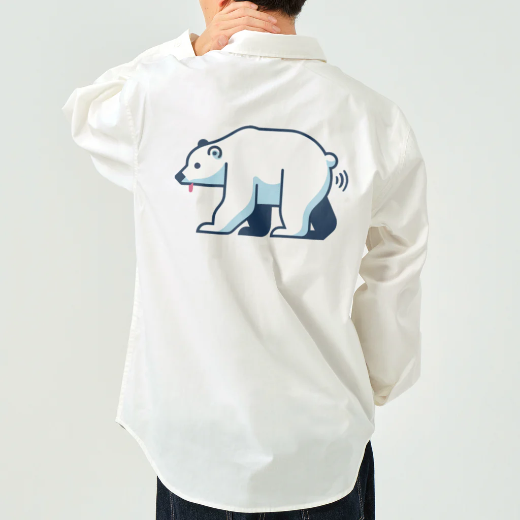 おもしろいTシャツ屋さんのホッキョクグマ　北極熊 ワークシャツ