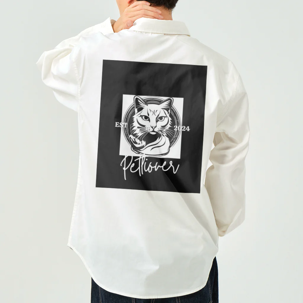 SERIY_SHOPの勇敢な猫戦士 ワークシャツ