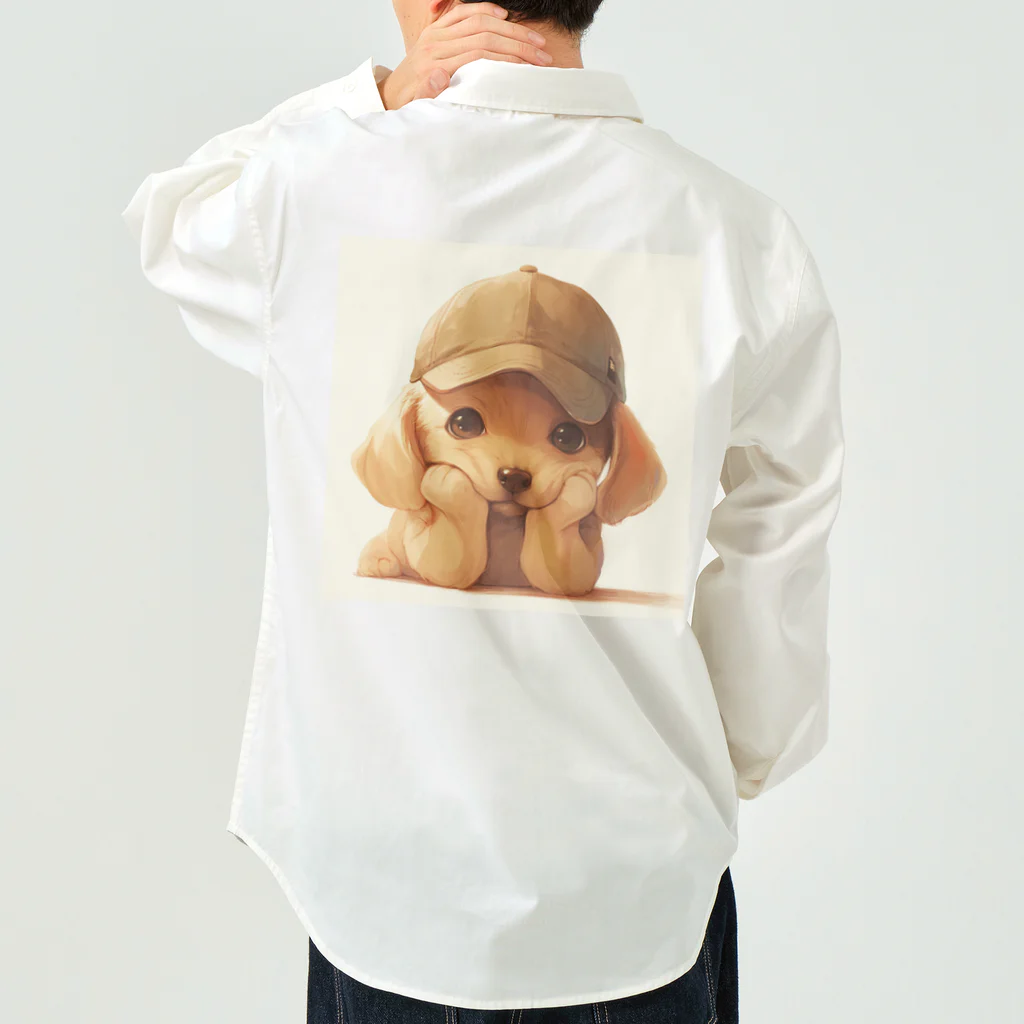 AQUAMETAVERSEのキャプをかぶった可愛い子犬 Marsa 106 Work Shirt