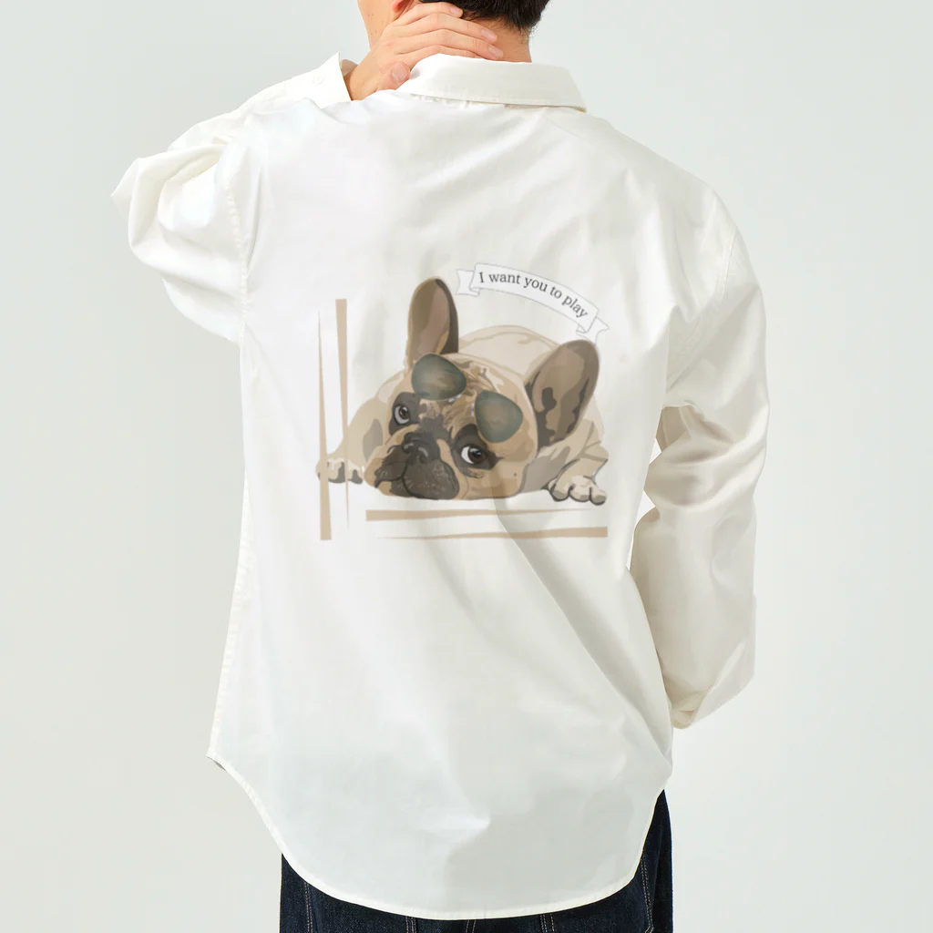 3dog_mamanの甘えて見つめるワンちゃん Work Shirt