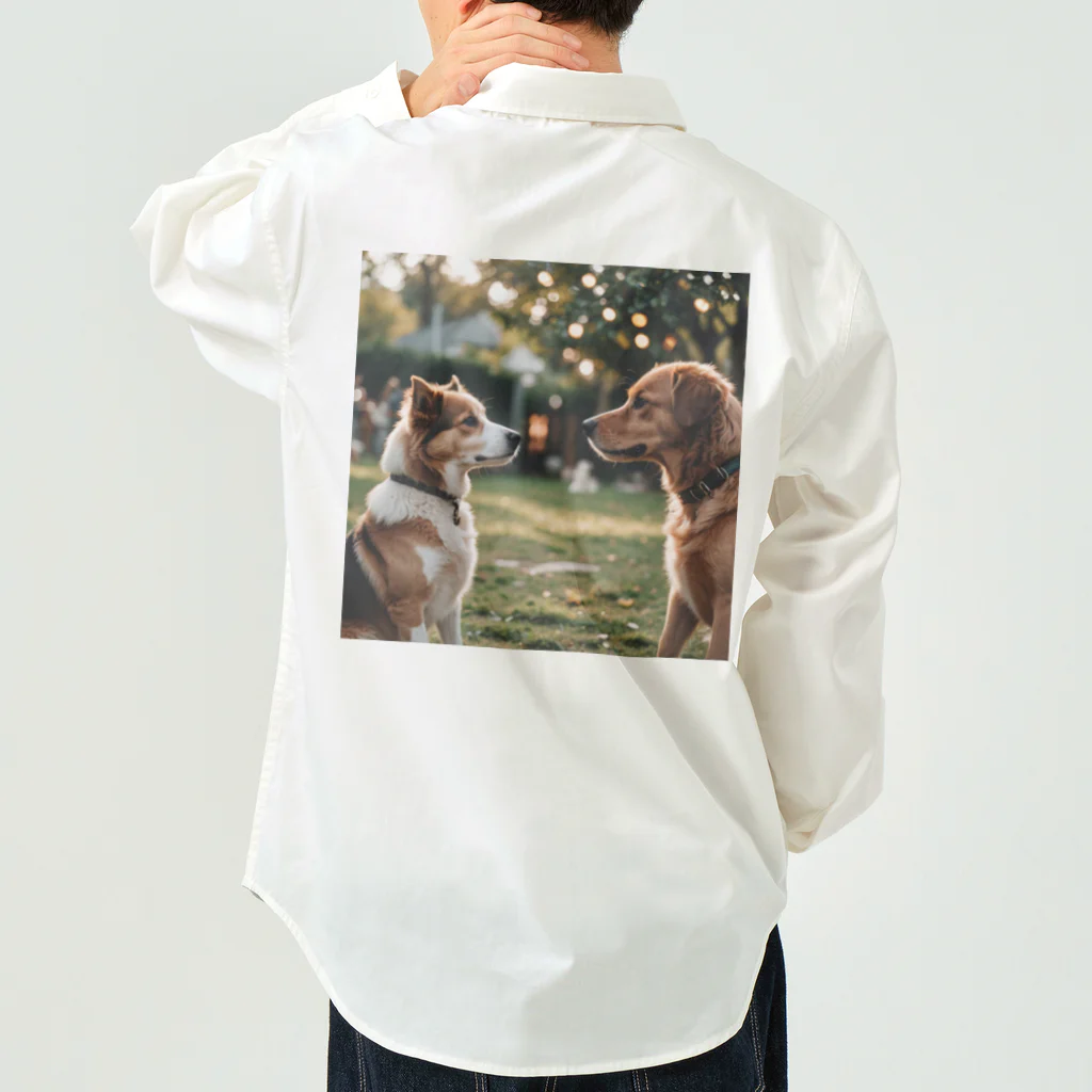 金太郎の見つめ合う犬 Work Shirt