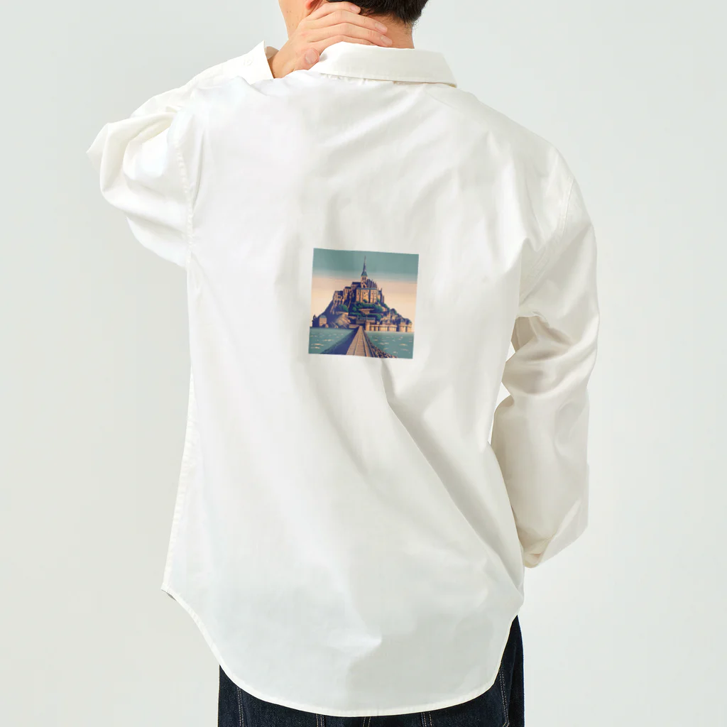 Pixel Art Goodsのモン・サン・ミシェル（pixel art） Work Shirt