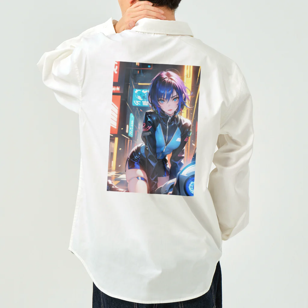 DRILLERのサイバーパンク　2次元美少女 Work Shirt