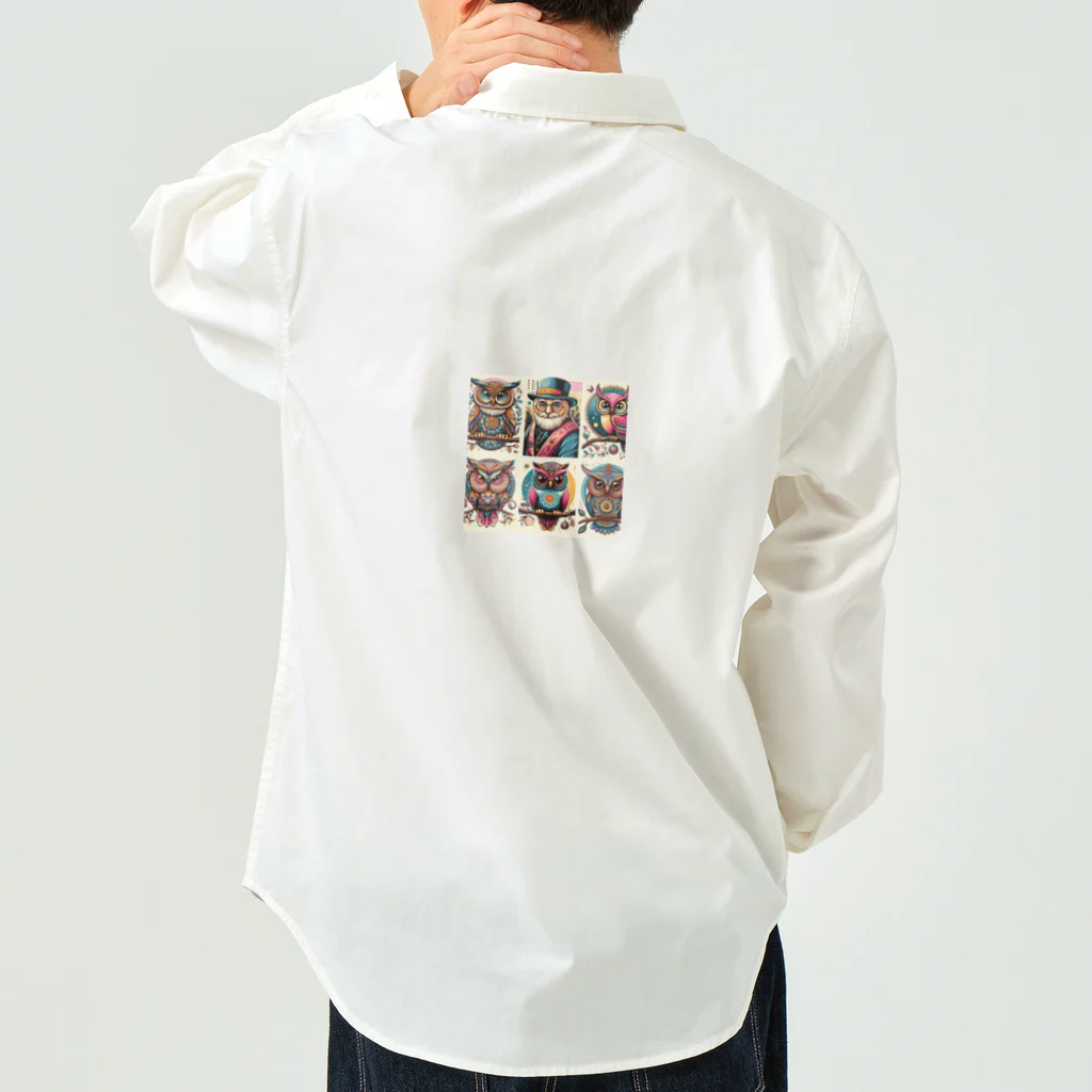 Mikan888のインディアンフクロウ Work Shirt