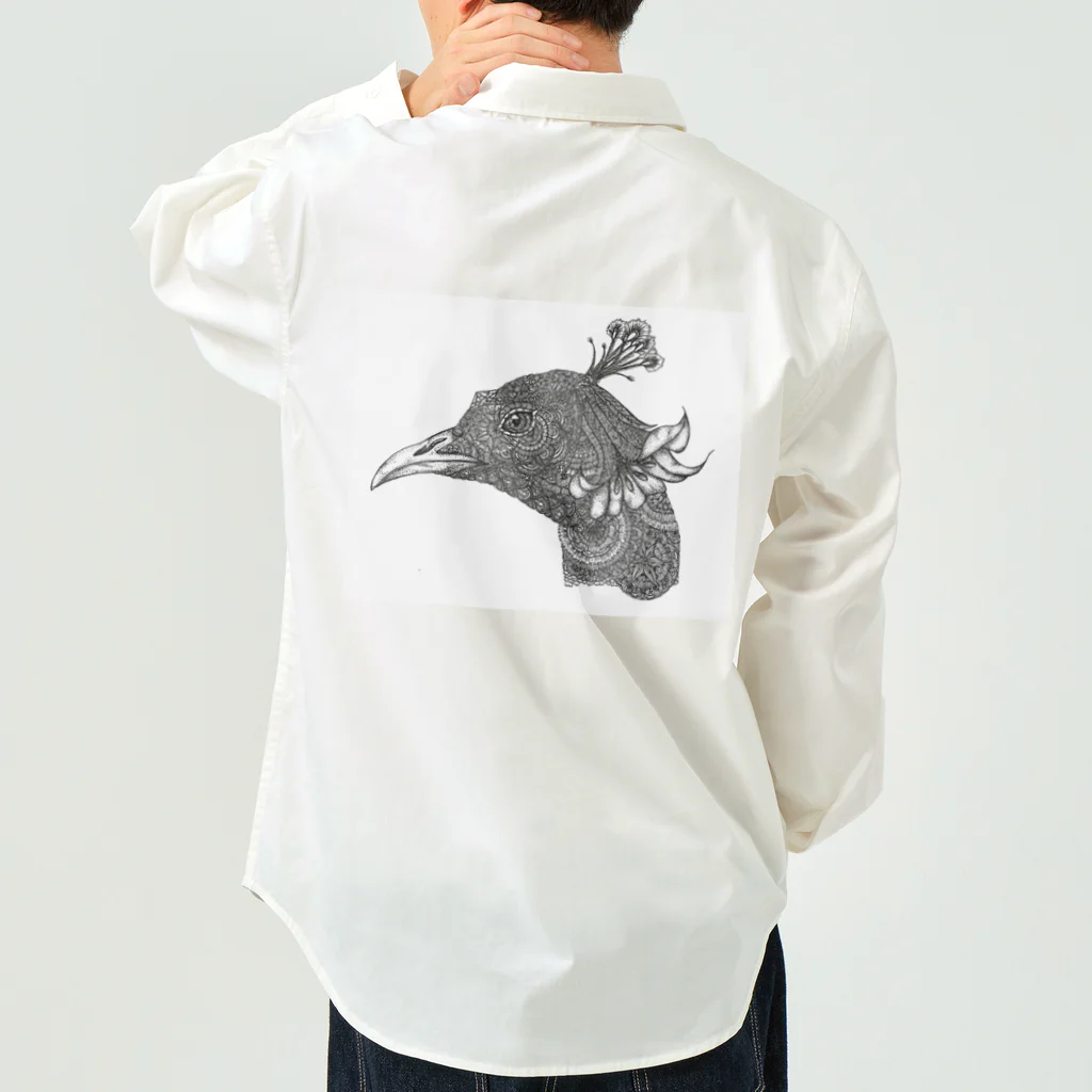 曼荼羅屋のPeacock モノクロームver ワークシャツ