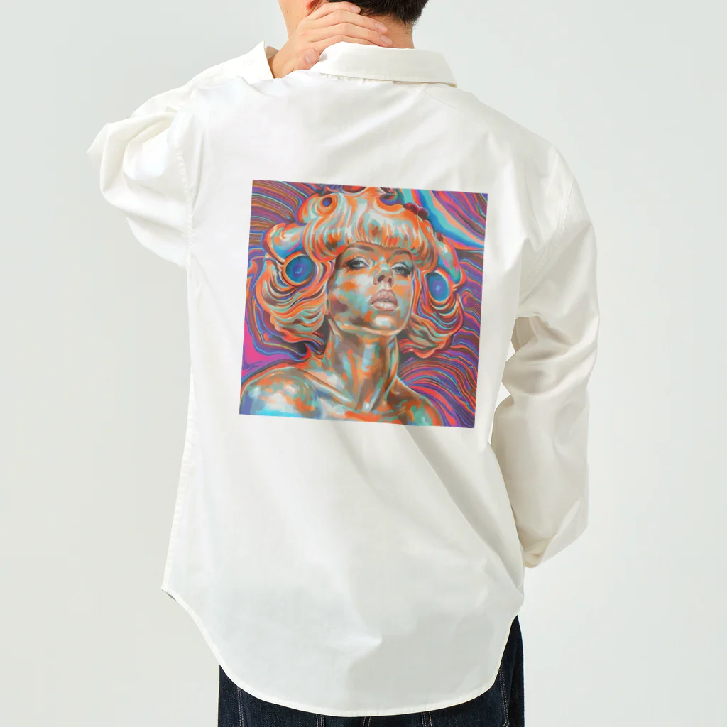 ヲシラリカの現代アート　女性　油絵　カラフル Work Shirt