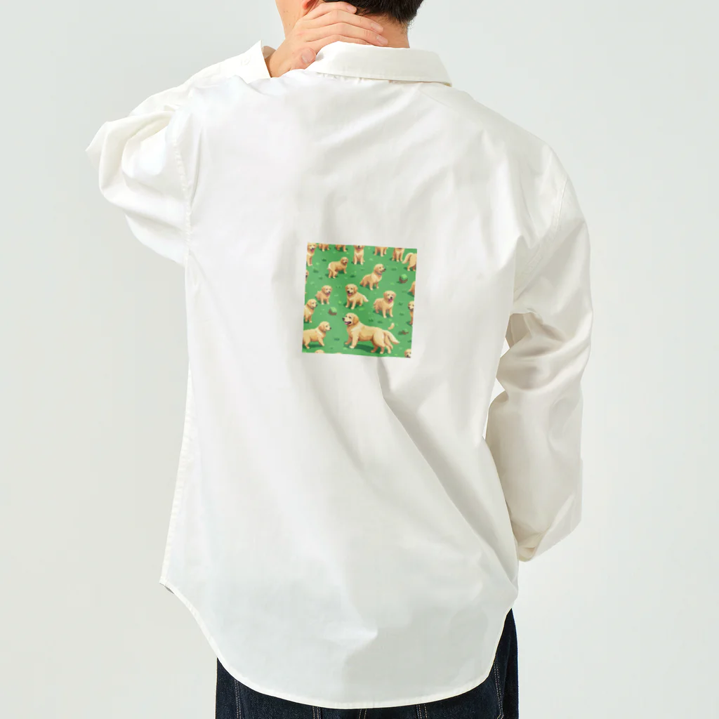 kinnirono-inuのドット絵　たくさんのゴールデンレトリバー２ Work Shirt