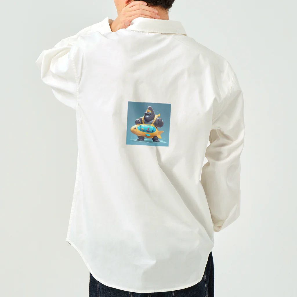 ganeshaのおもちゃの潜水艦でかわいいゴリラに出会おう Work Shirt