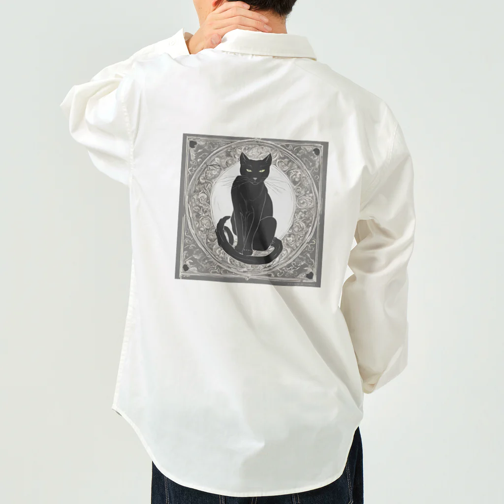 動物デザイングッズの黒猫 Work Shirt