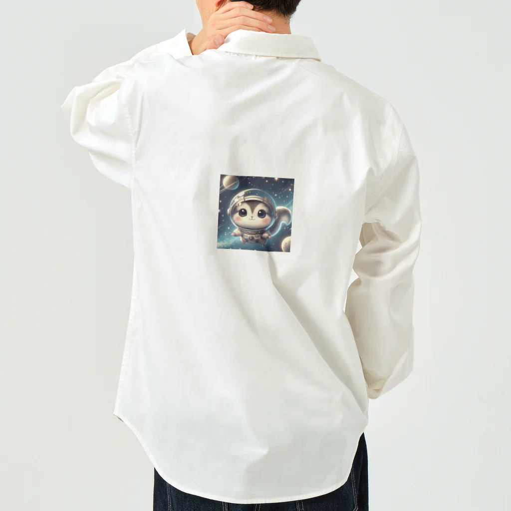 T_yama0429のモモンガ宇宙遊泳中 ワークシャツ