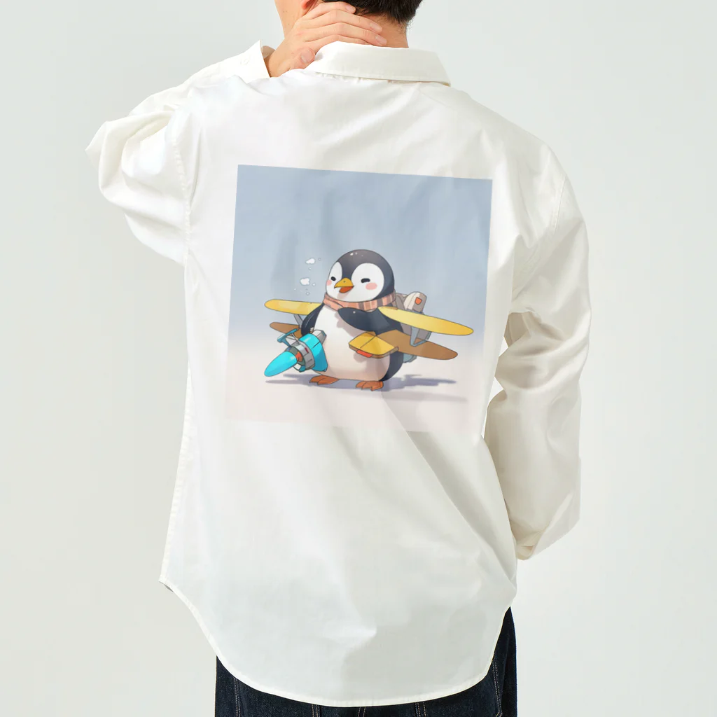 ganeshaのおもちゃの飛行機に乗ったかわいいペンギン Work Shirt