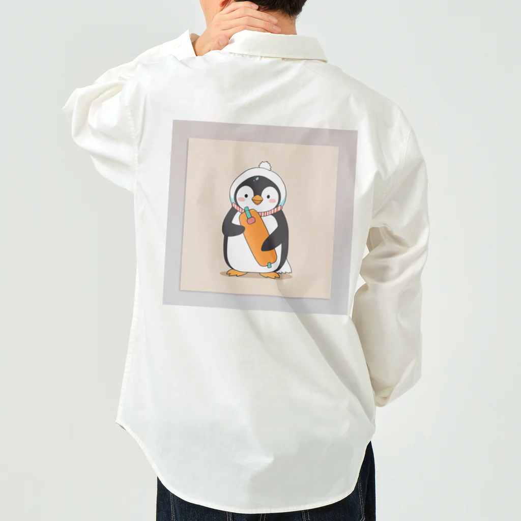 ganeshaのかわいいペンギンとおもちゃのキャンバス Work Shirt