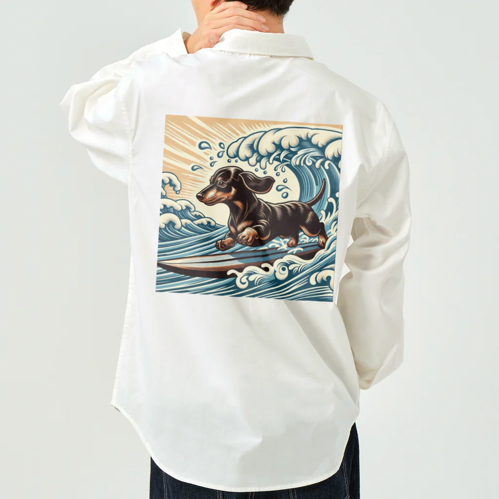 HARAPECOSAURUSのride the waveだホットドッグ ワークシャツ
