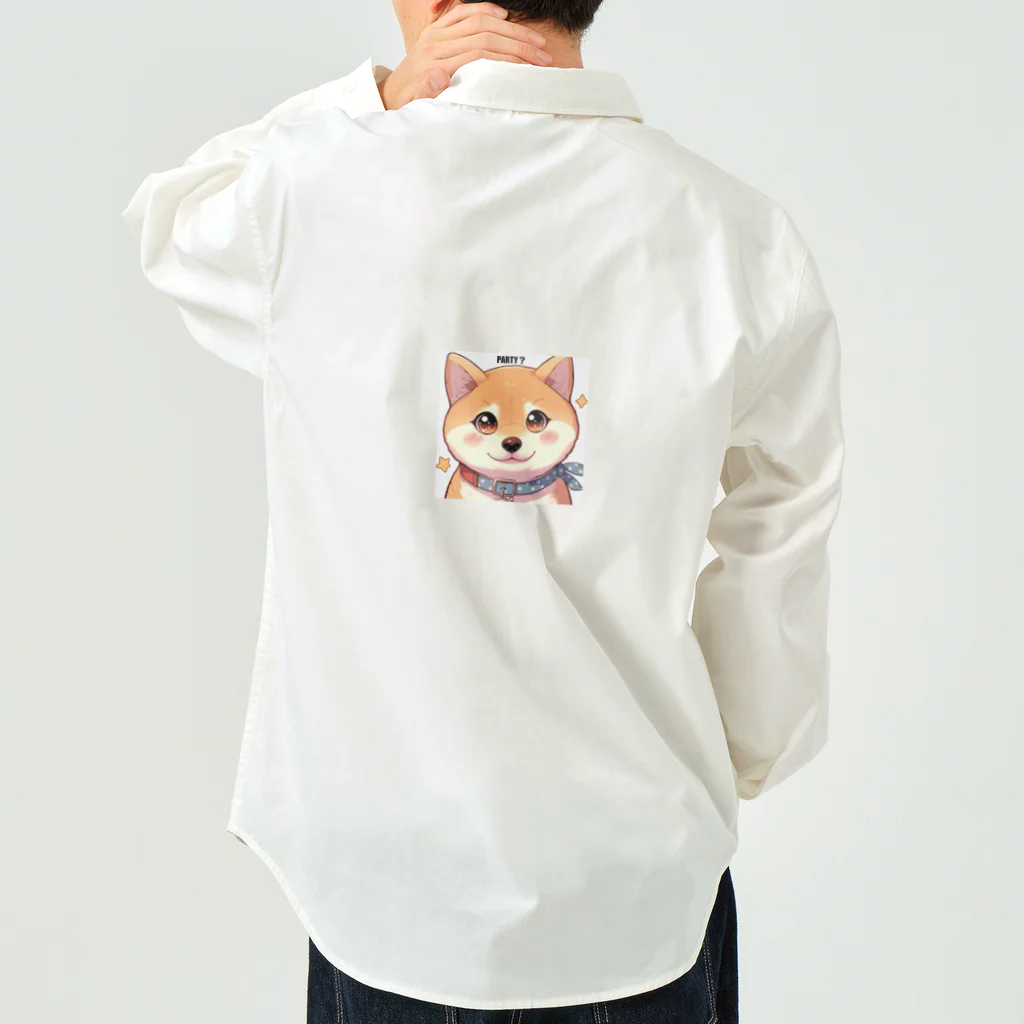 ichigo15の時間のパーティー柴犬 ワークシャツ