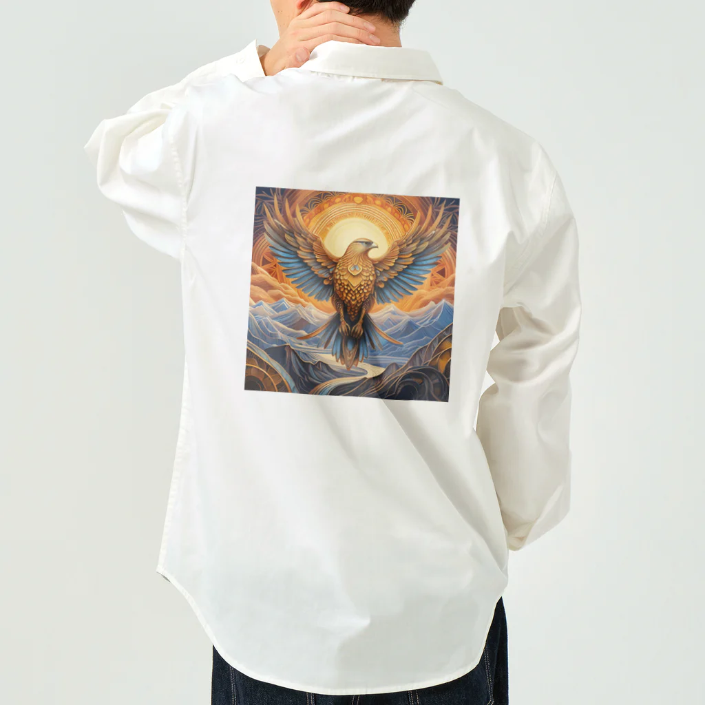 タカヤマ・サイトの神々しい鷹・シンボルマーク2 Work Shirt