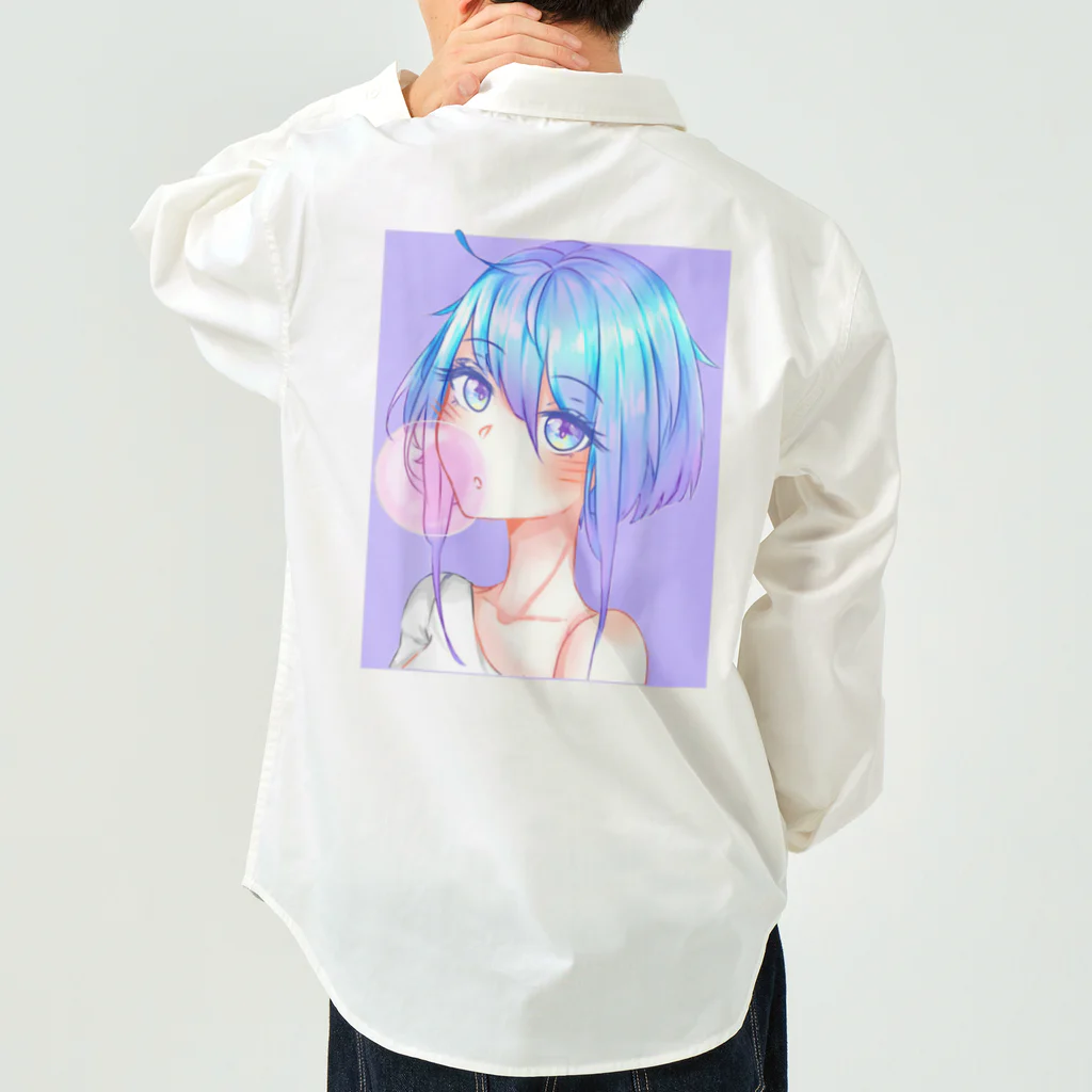 World_Teesのバブルガムを噛むアニメガール 日本の美学 アニメオタク Work Shirt