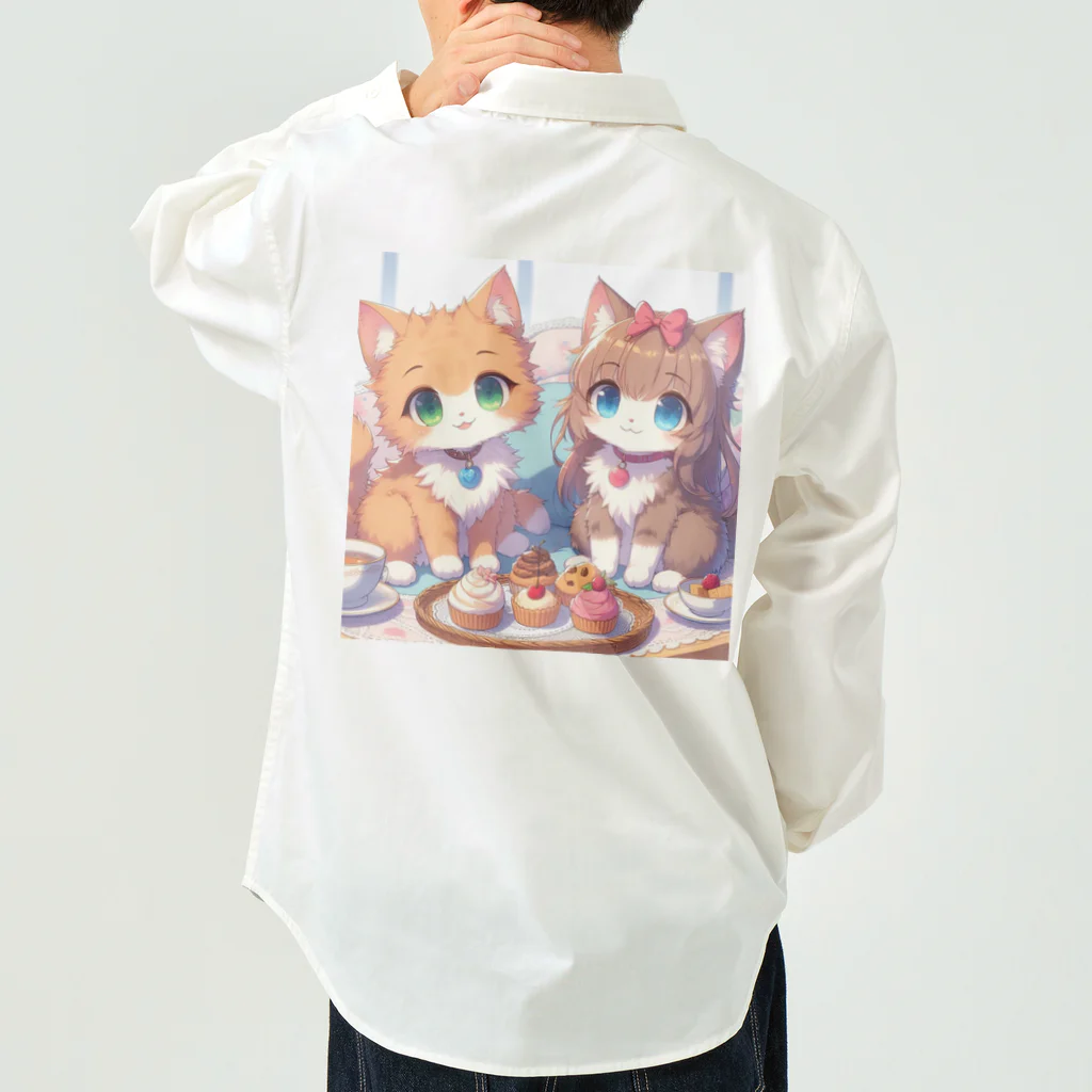 ウツボちゃんの可愛い猫姉妹 ワークシャツ