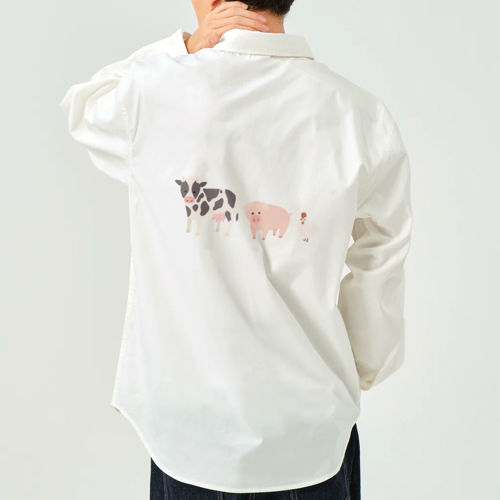 モツ煮子の畜産の三匹 Work Shirt