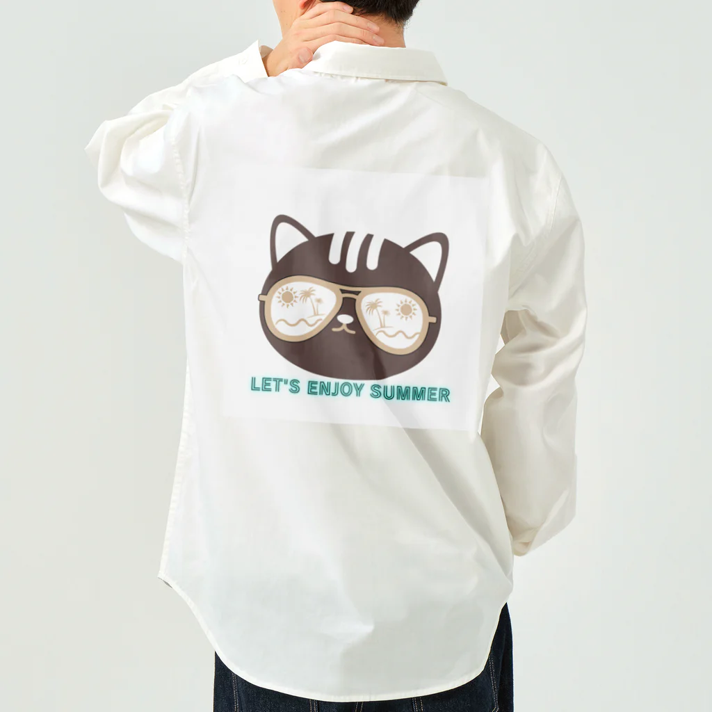 AoBa create【あおくり】のエンジョイキャット Work Shirt