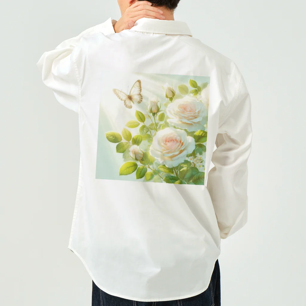 Rパンダ屋の「白薔薇」グッズ Work Shirt