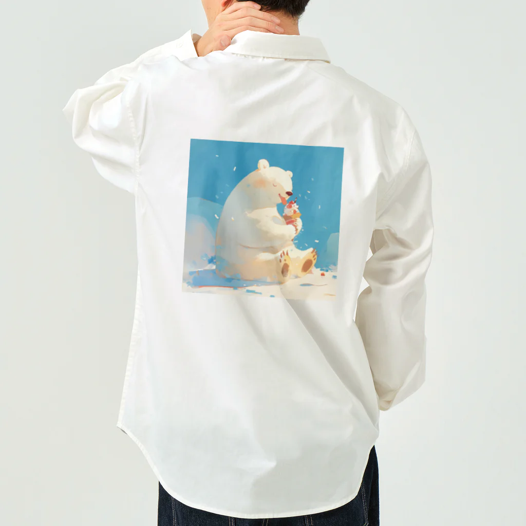 STUDIO OBAKERONのシロクマくんのおやつ Work Shirt