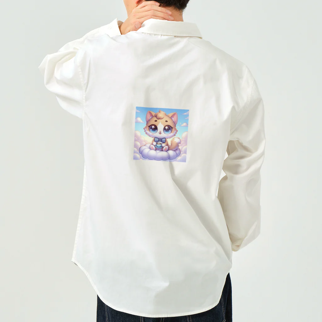 可愛い動物達の可愛い猫 Work Shirt