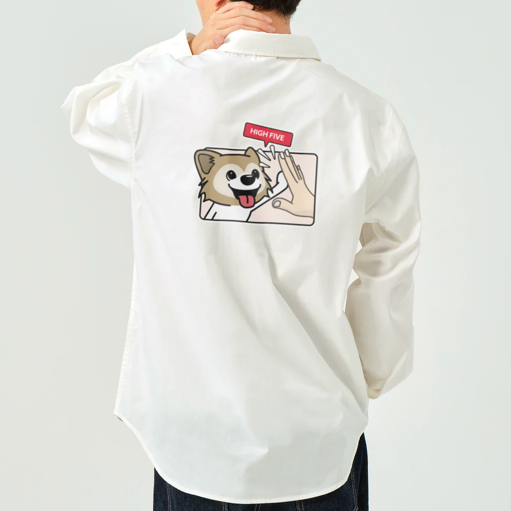 walkiesのハイタッチ！パピヨン Work Shirt