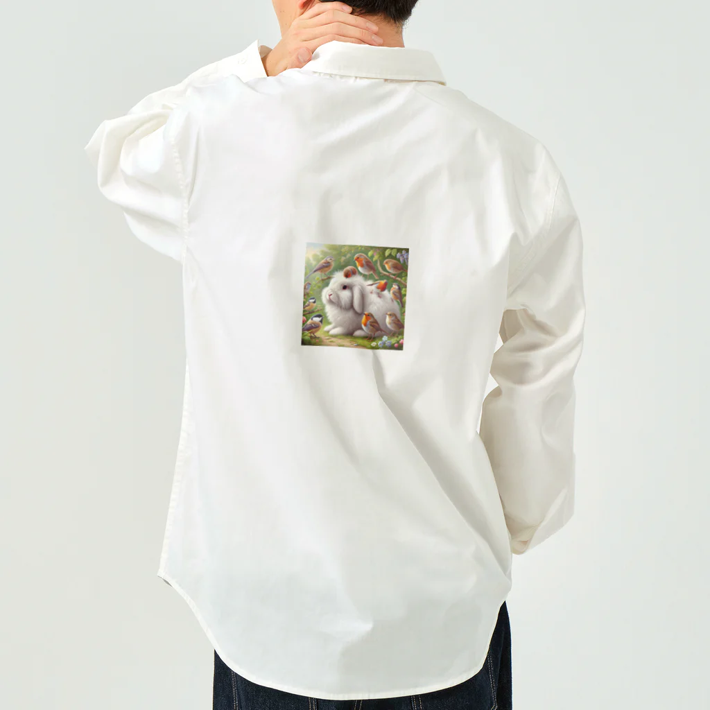 hachitaroのうさぎと小鳥たち③ Work Shirt